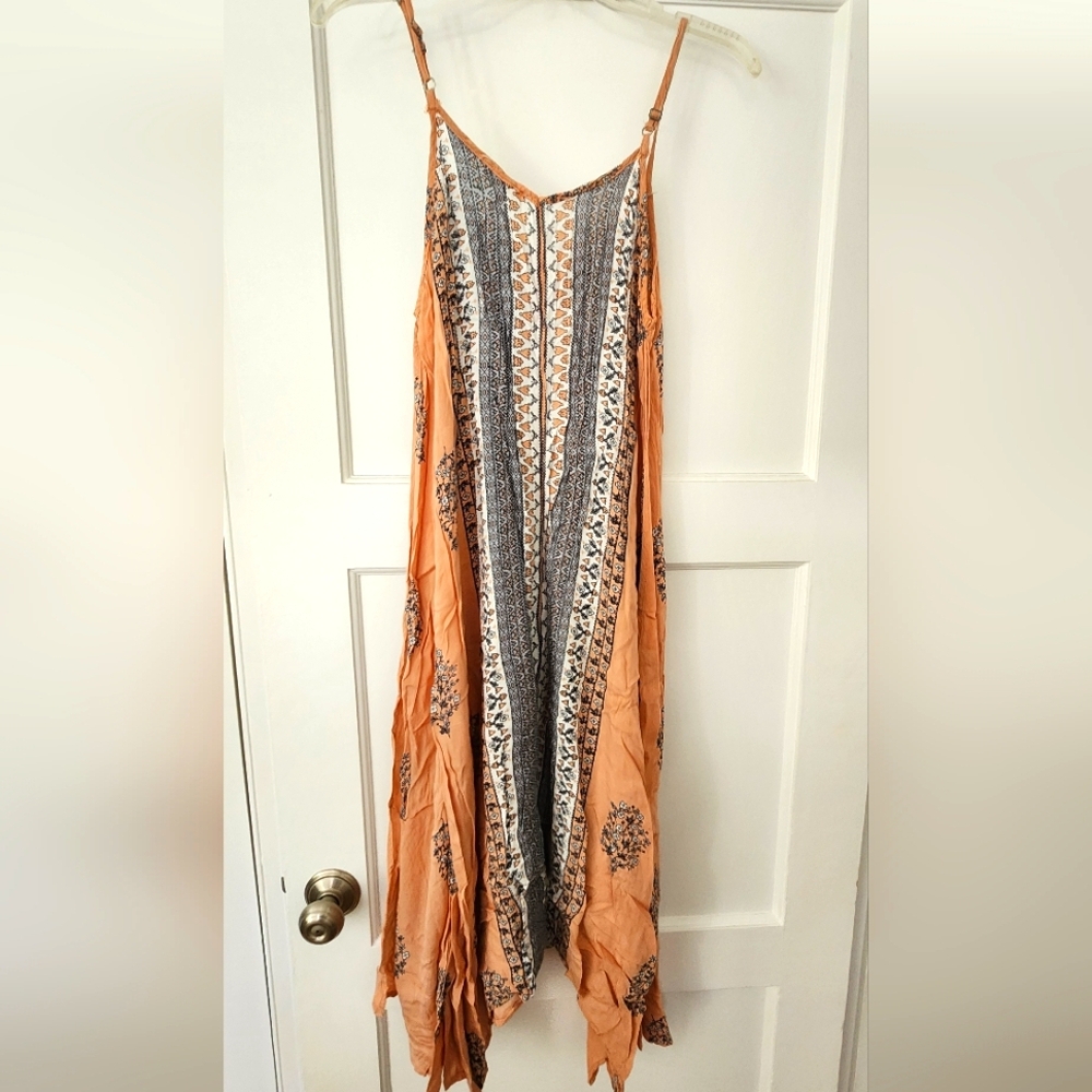 Rebellion Asymmetrical Dress in Orange and Black